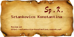 Sztankovics Konstantina névjegykártya